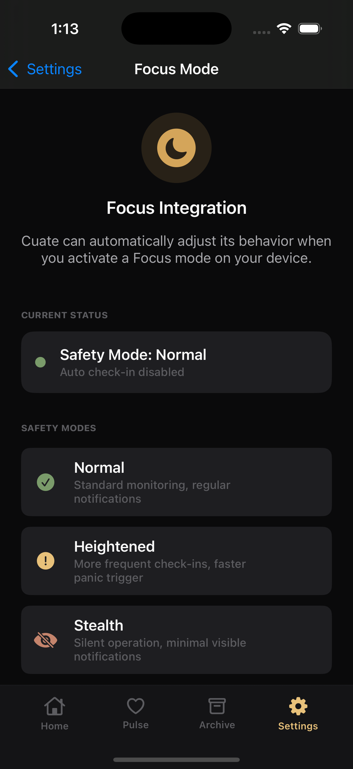 Focus Mode Integration